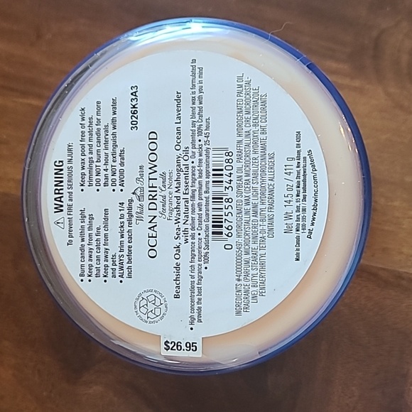 OCEAN DRIFTWOOD 3 Wick Candle Bath And Body Works Sunset Ocean Outside - Picture 5 of 5
